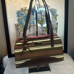 NWOT Kate Spade ♠️ New York handbag. Canvas with leather trim check interior.
